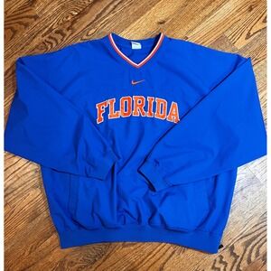 Nike Florida Gators V-Neck Windshirt Pullover Blue XXL 12307X-FG1 Vintage 2010